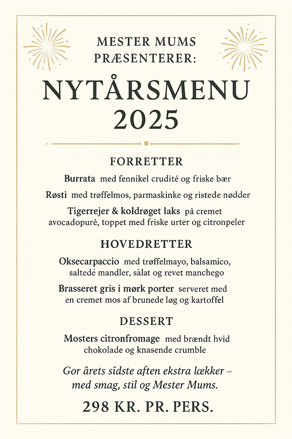 Nytårsmenu 2025